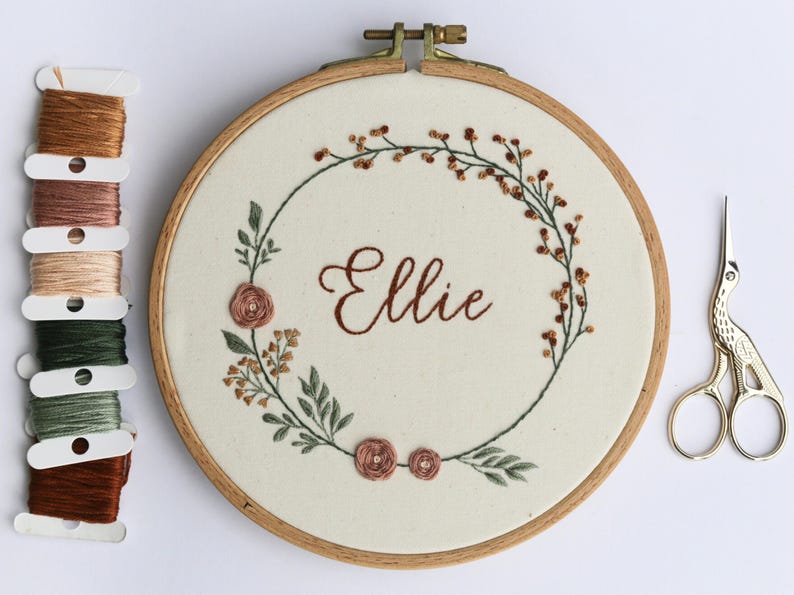 Wildflower Custom Baby Name Sign Embroidery Pattern, Native Floral ...
