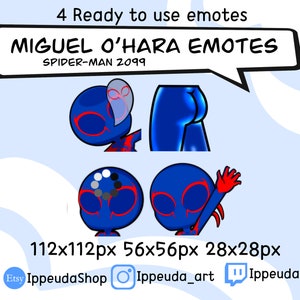 Spiderman 2099 Emotes | Miguel O&#39;Hara Twitch Stream Asset (Digital Download)