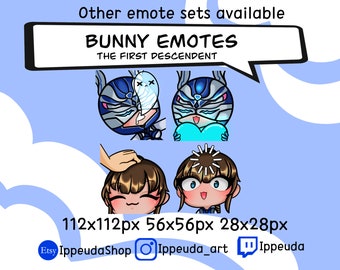 Emotes de conejito / El primer descendiente / Vtuber / PNGtuber / Streamer / Vroid / Twitch / Stream / Discord / Asset
