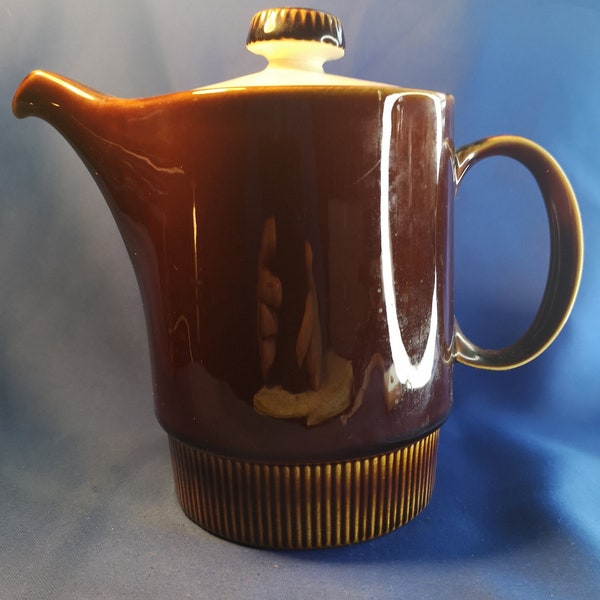 Poole pottery chestnut brown coffee pot 14cm tall