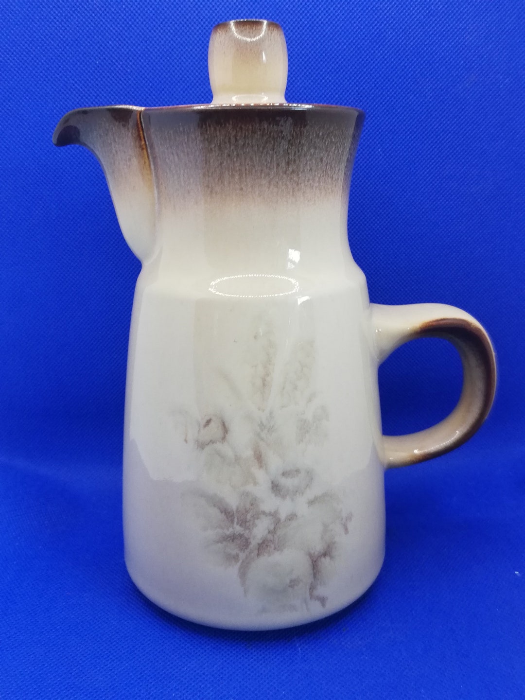 Denby Memories Coffee Pot Light and Dark Brown 1980s Etsy