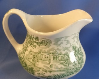 English ironstone Tableware river scene milk / creamer jug 180ml capacity