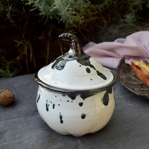 French Butter Keeper,  Pumpking Butter Dish, Cooking Gift Ceramic Butter Dish