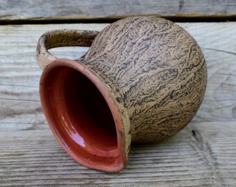Raku pottery water pitcher, Eco Milk jug, Rustic Water Pot, Handmade Pottery Jar, Housewarming Present