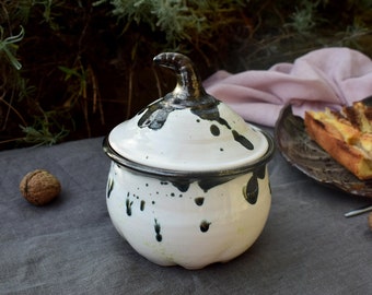 French Butter Keeper,  Pumpking Butter Dish, Cooking Gift Ceramic Butter Dish