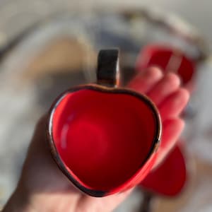 Handmade Ceramic Heart Mug: Espresso Cup, Coffee Gift