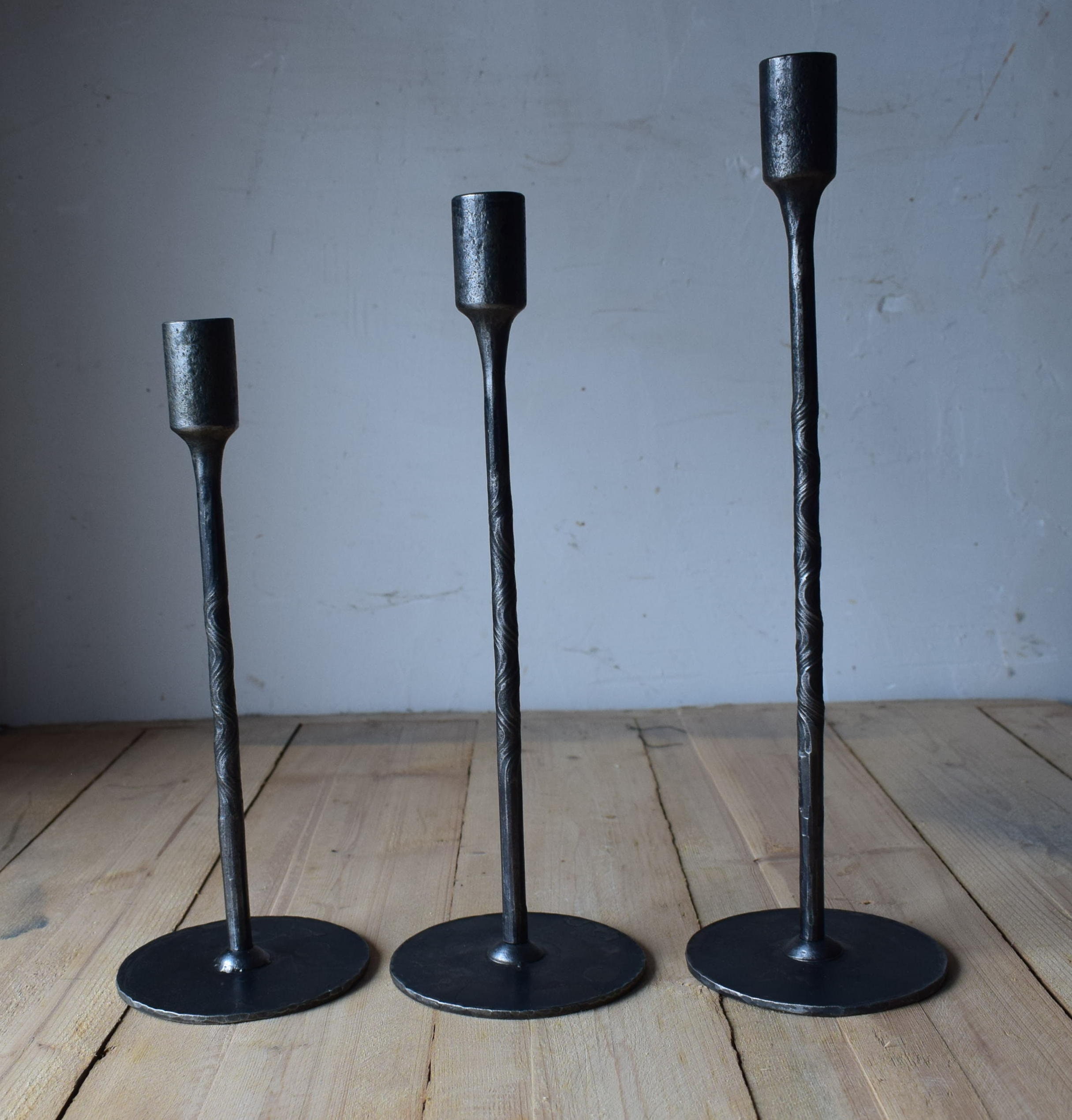 Handmade Steel Candlestick Holders | Rustic Wedding Centerpiece, Set of ...
