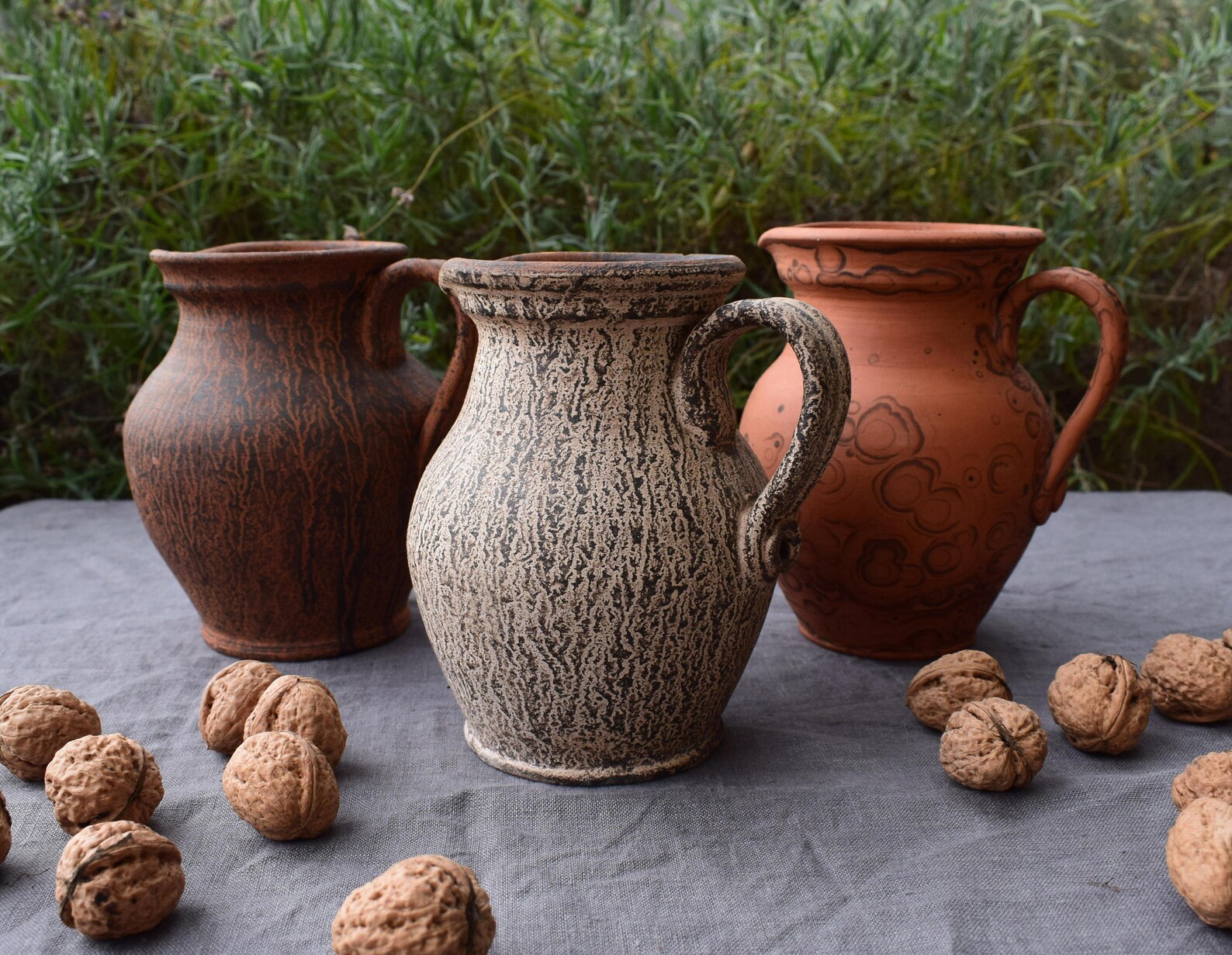 Terracotta Water Pitcher Durk Rustic Milk Jug Ceramic Pot Etsy