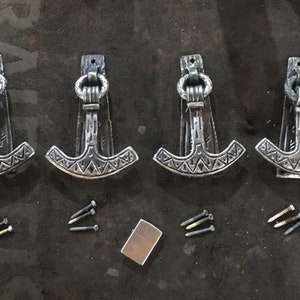 Wrought Iron Viking Hand Knocker, Thor's Hammer, Rustic Door Knocker ...