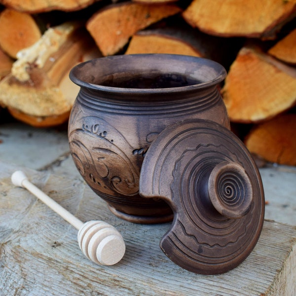 Clay Honey Pot Etsy