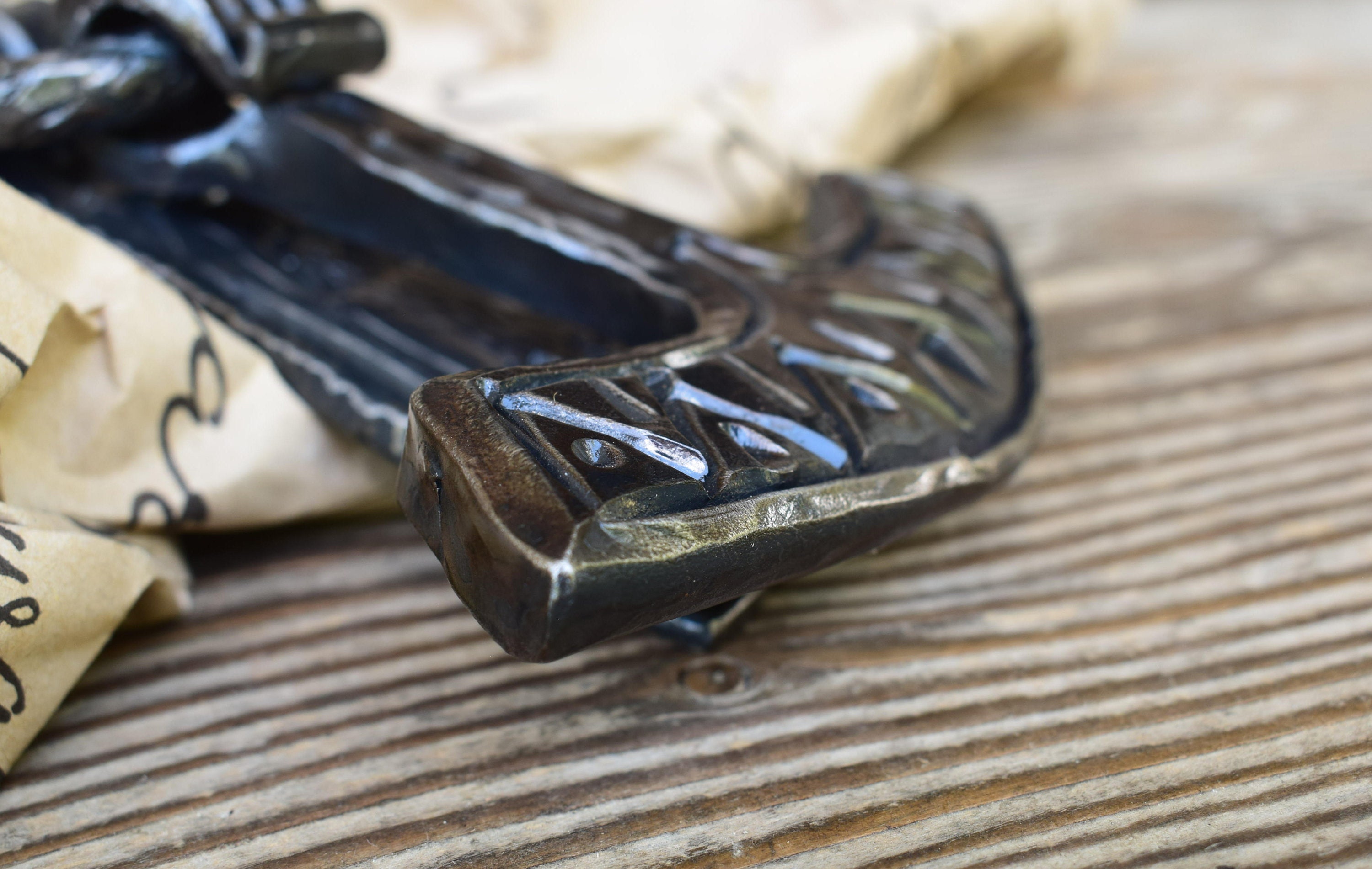 Wrought Iron Viking Hand Knocker, Thor's Hammer, Rustic Door Knocker ...