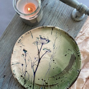 Unique dinnerware plates, Ceramic Dinner Plate, Rustic breakfast plate, Nature inspired pottery, Housewarming Gift