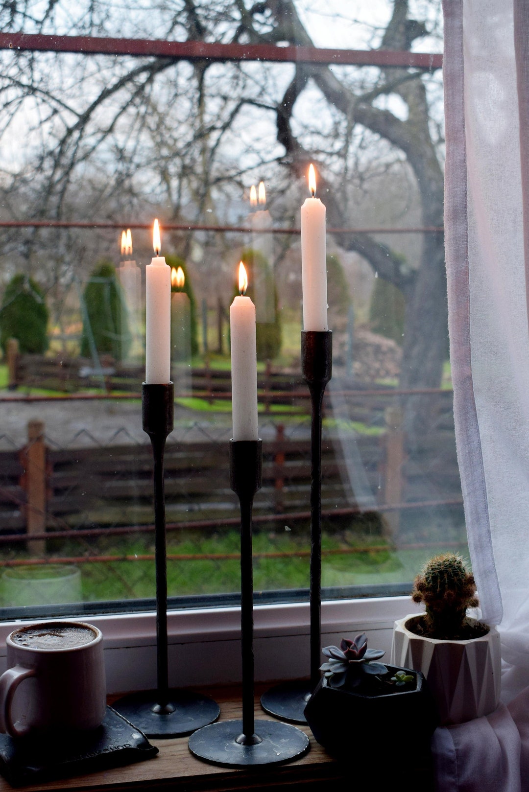 Handmade Steel Candlestick Holders | Rustic Wedding Centerpiece, Set of ...