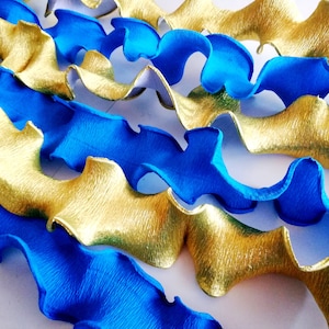 10 Prince Royal Navy Blue oro argento, ghirlande di carta crespa, baby shower per ragazzo, stelle filanti sullo sfondo decorazione da parete matrimonio marocchino compleanno