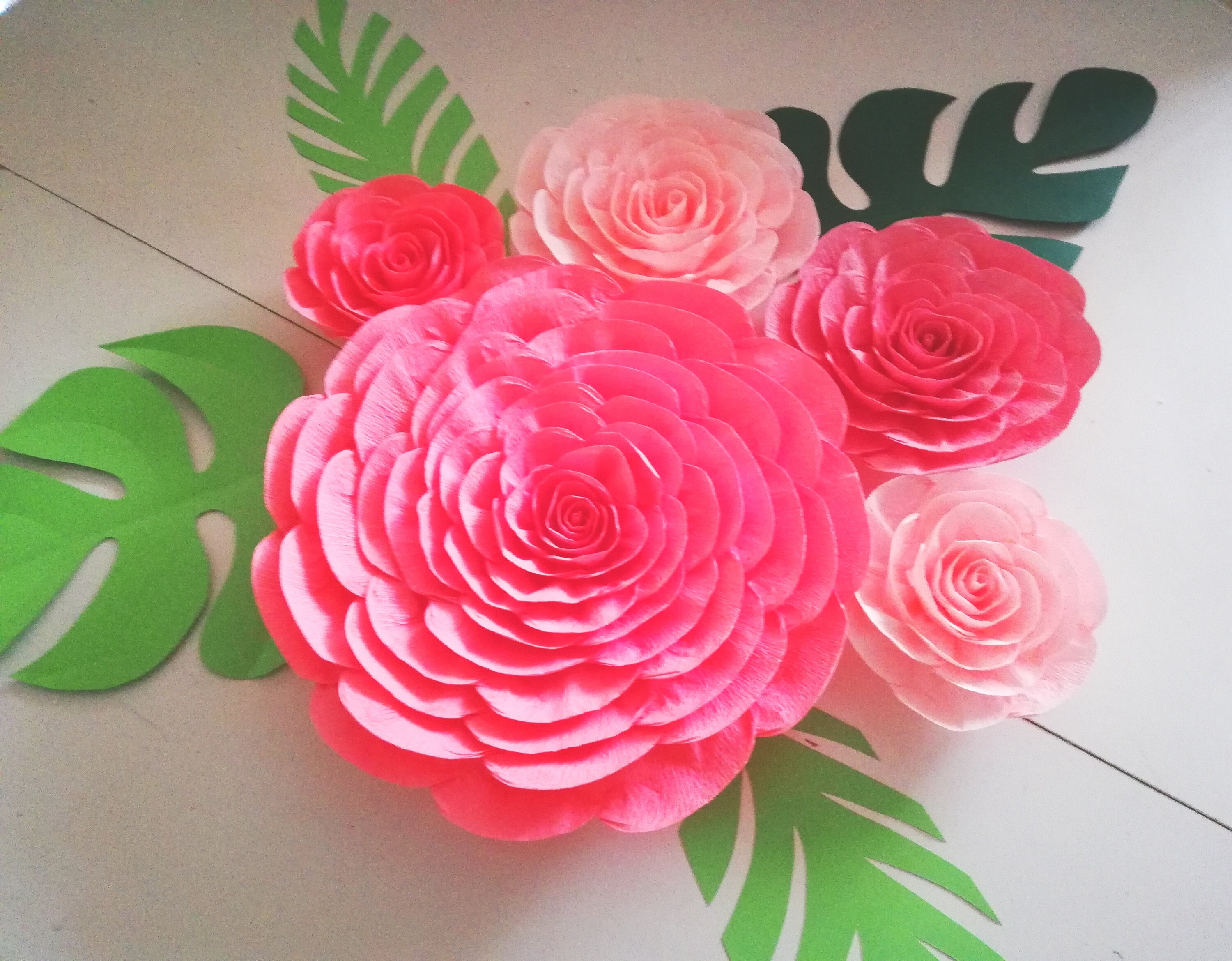 Large Paper Flowers Wall Decor Bright Mexican Fiesta Etsy