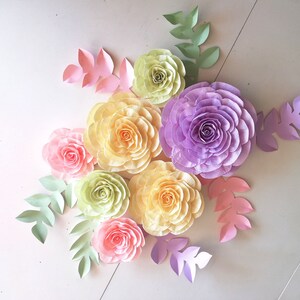 crepe Paper Flower, large Paper Flowers Wall Decor, Baby Shower Party, Blush Paper Flower, pink Nursery Wall Decor, Girls Nursery Wall decor