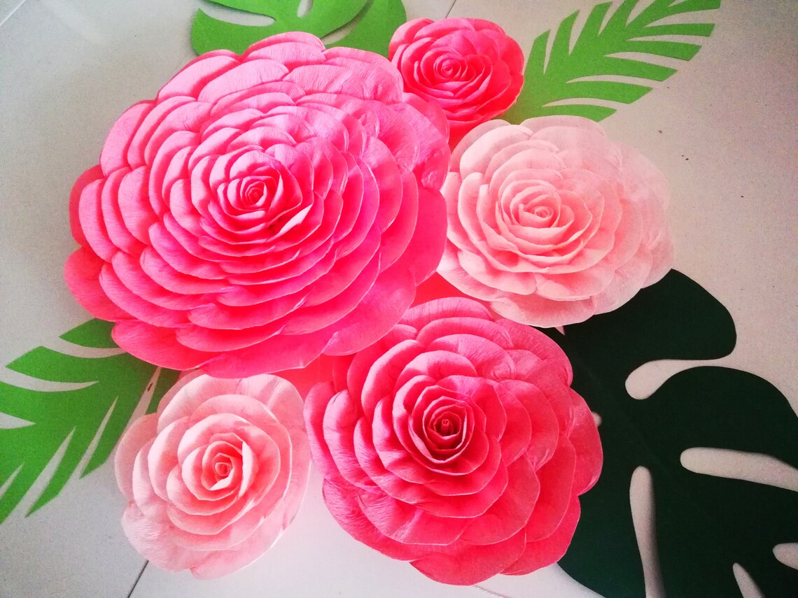 Large Paper Flowers Wall Decor Bright Mexican Fiesta Colorful Etsy