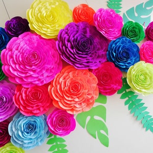 MotiMind 3D-Papierblumen-Dekoration – 18 Stück, DIY, Bunt, Für Wand, Pinnwand & Party-Deko