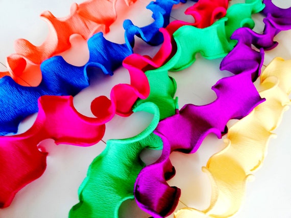 6 Fiesta Mexico crepe paper Streamers Backdrop Baby Shower bridal Decor coco party supply Taco Bachelorette Bar Party Rainbow Streamer Il_570xn