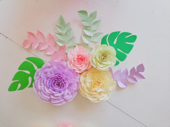 Fully Assembled, Large Paper Flowers, nursery Wall Decor, birthday photo backdrop, girls room decor, baby shower, Bridal shower wall, Brunch Il_570xn