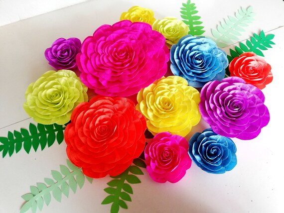 Large Paper Flowers Wall Decor easter Mexico fiesta Bridal Shower Baby backdrop Wedding coco supplies Party Hawaiian moana Tropical neon Il_570xn