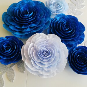 Large Paper Flowers for Wedding Backdrop Baby Shower Crepe Paper Flowers Nursery Wall Decorations KEY SPRING Paper Flower Decorations Giant Paper Flowers Navy Blue, Light Blue, White, Set of 7 Large Paper Flowers for Wedding Backdrop Baby Shower Crepe Paper Flowers Nursery Wall Decorations KEY SPRING Paper Flower Decorations Giant Paper Flowers Navy Blue, Light Blue, White, Set of 7