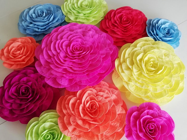 Mexico Paper Flower Large Paper Flowers Wall Decor Mexico Etsy