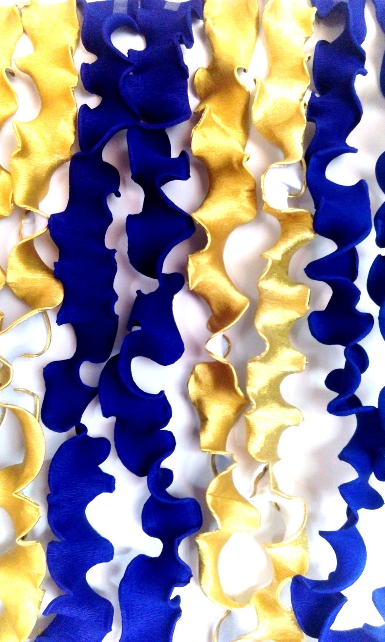 Backdrop Royal Blue Gold Boy Navy Strands 6 Streamers Prince Etsy