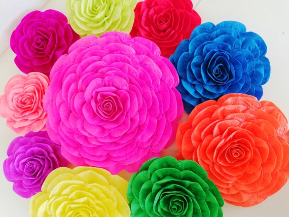 Mexican Fiesta Large Paper Flowers Wall Decor Easter Bridal Shower Baby frida kahlo coco backdrop Party Luau cinco mayo rainbow Nursery Il_570xn