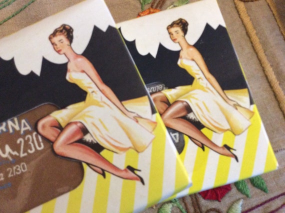 Vintage French Nylon Stockings . Mid Century Frenc