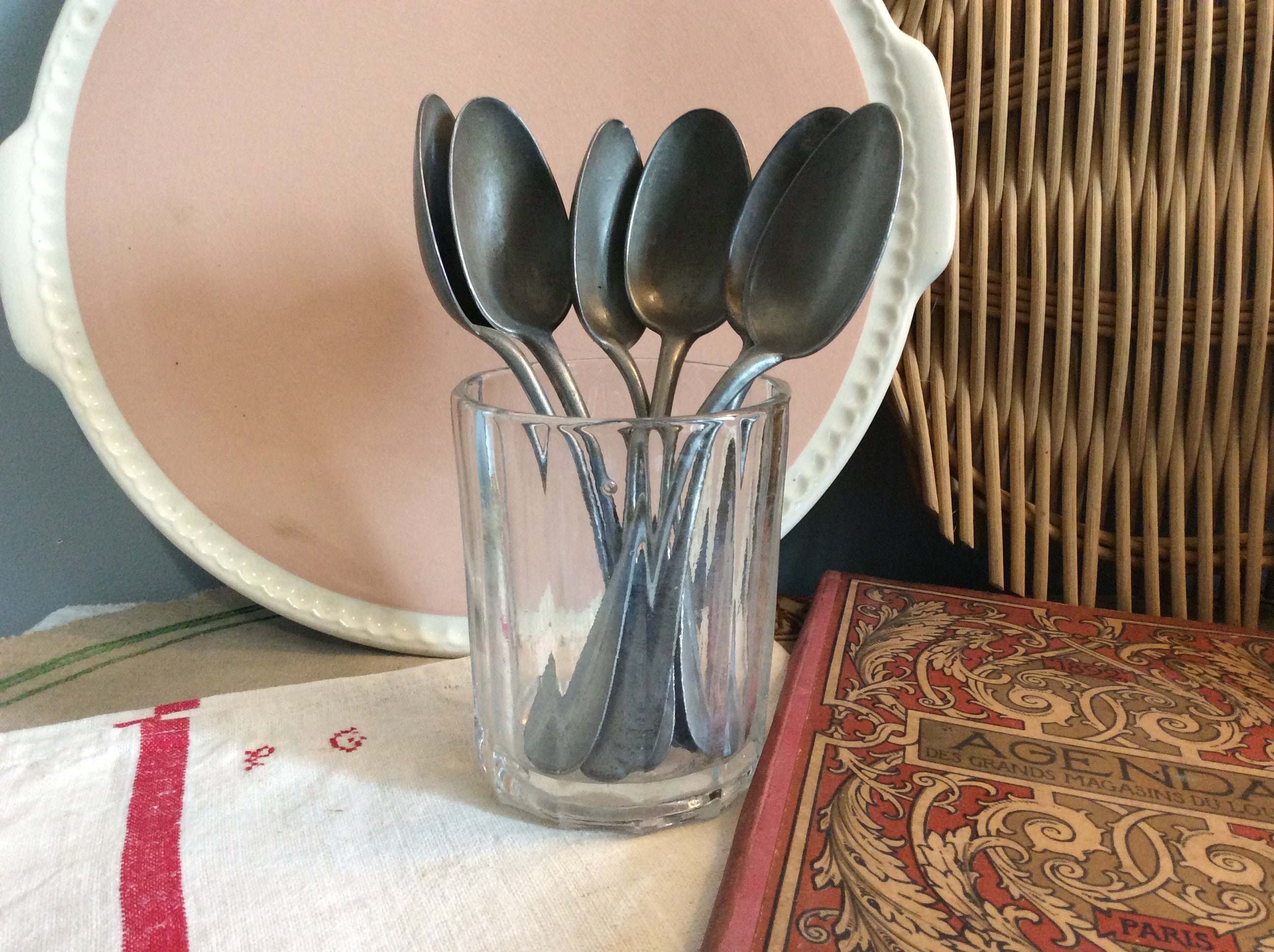 Vieux Pot Français Confiture - Vieux de Gelée en Verre Antique Côtelé à Ancien Fruits