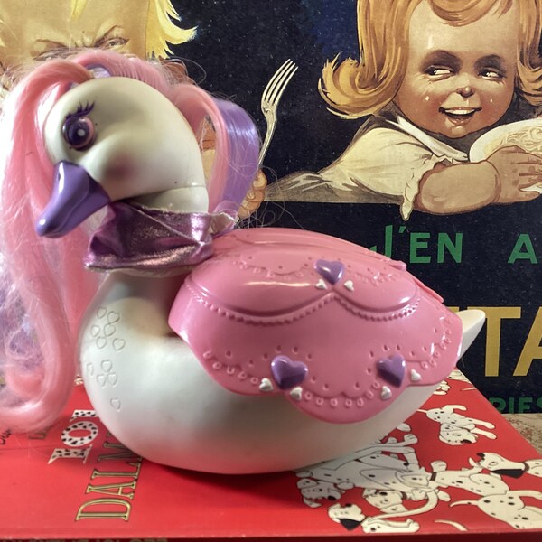 Vintage Keypers Swan Princess - Vintage Tonka Toy Collectible - Swan with Pink and Purple Hair