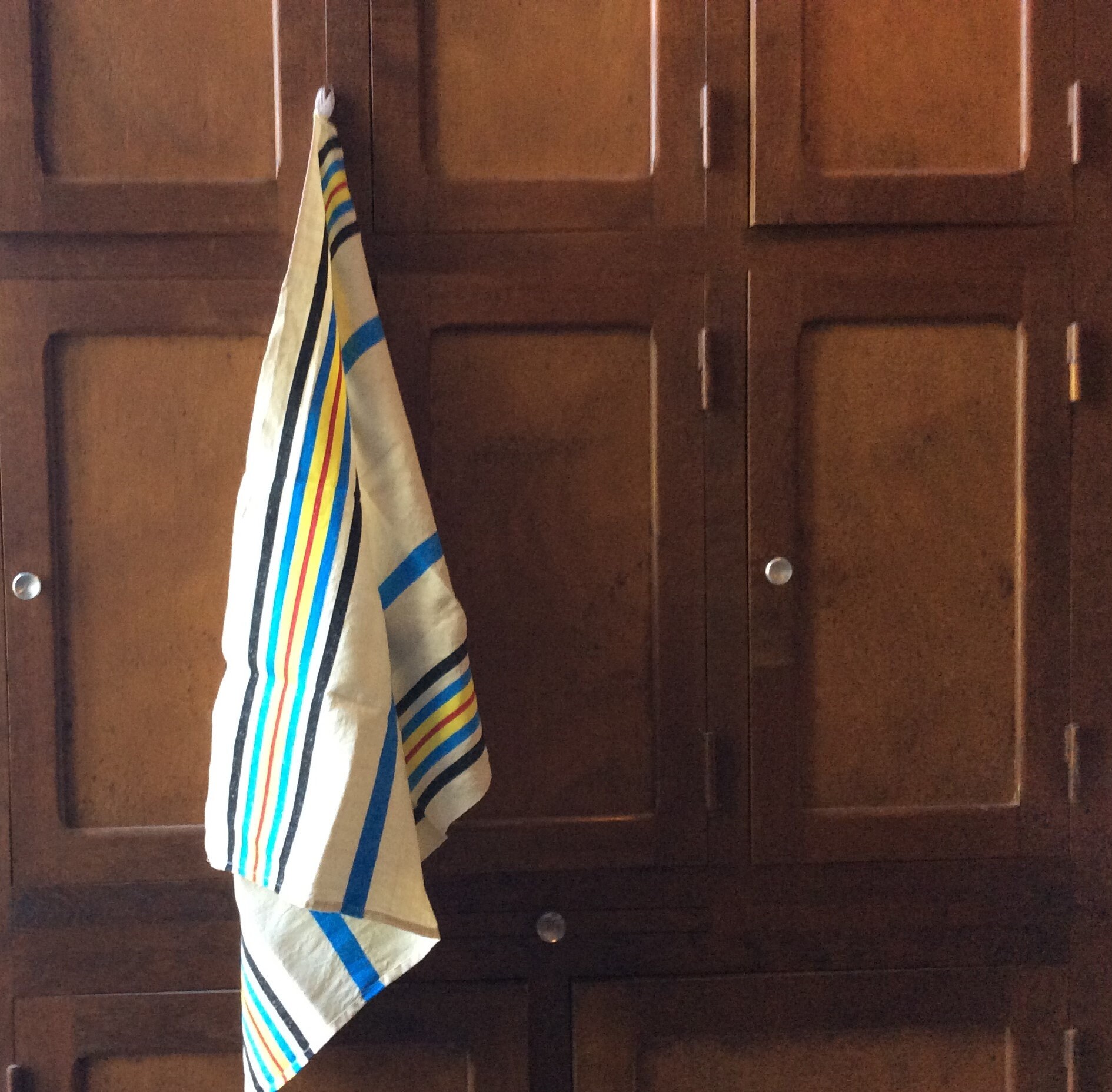 4 Serviettes Français Main Vintage - Cuisine de Rayées Retro Teatowel