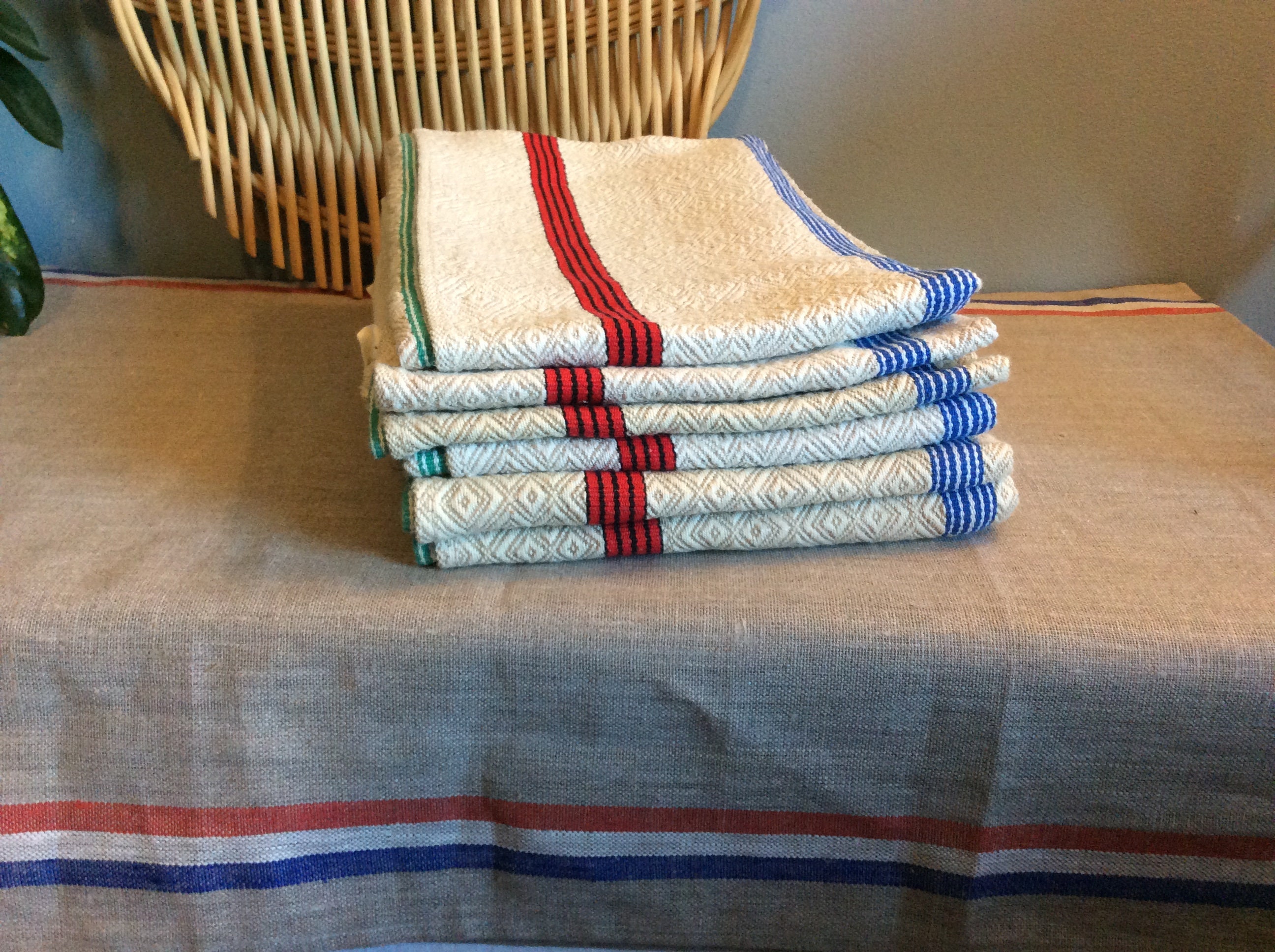 2 Vintage French Hand towels French Kitchen Towels French Etsy