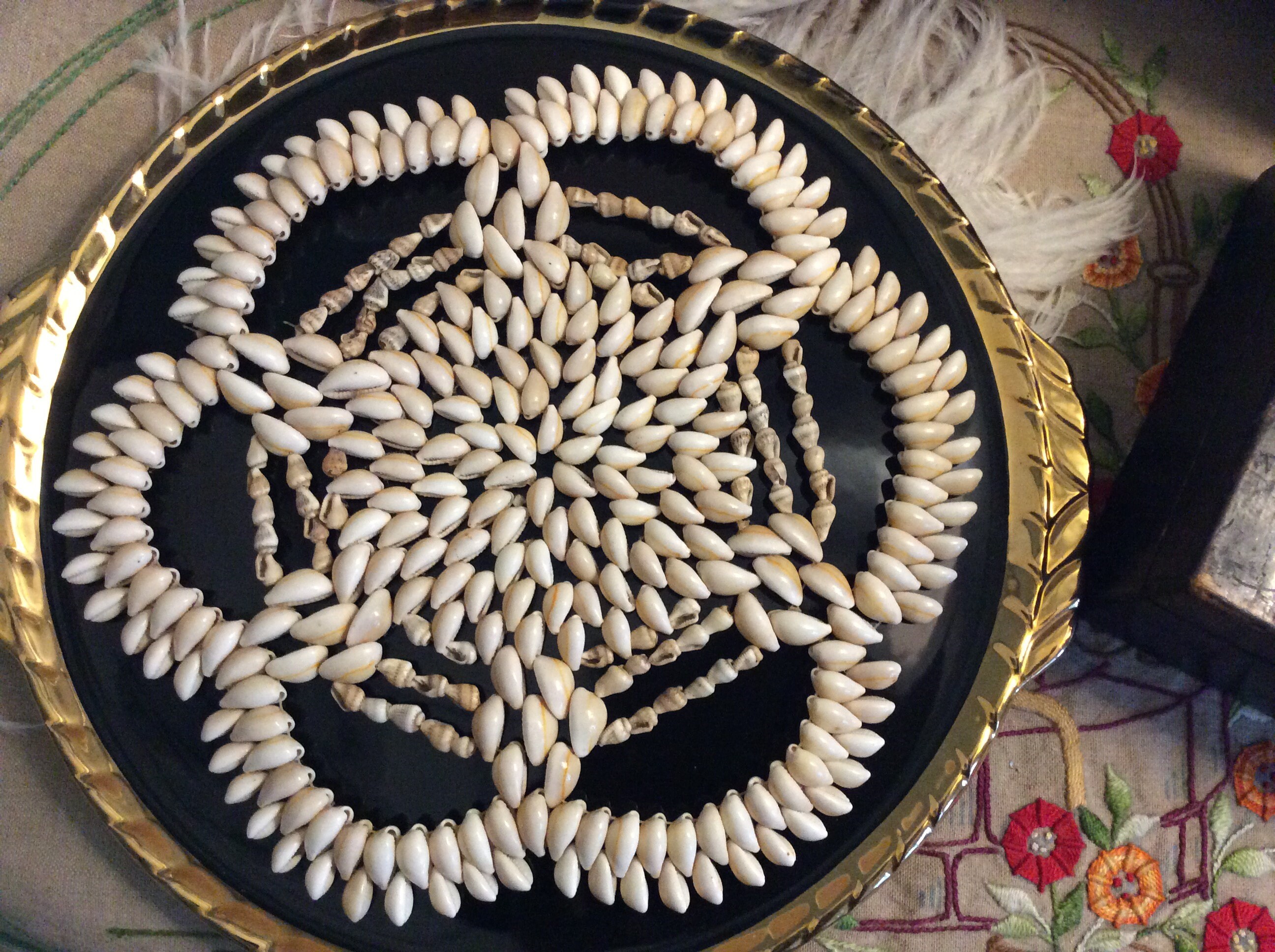 Vintage Sea Shell Trivet - Coquillages Vintage Dessous de Plat en Décor Table Bord Mer