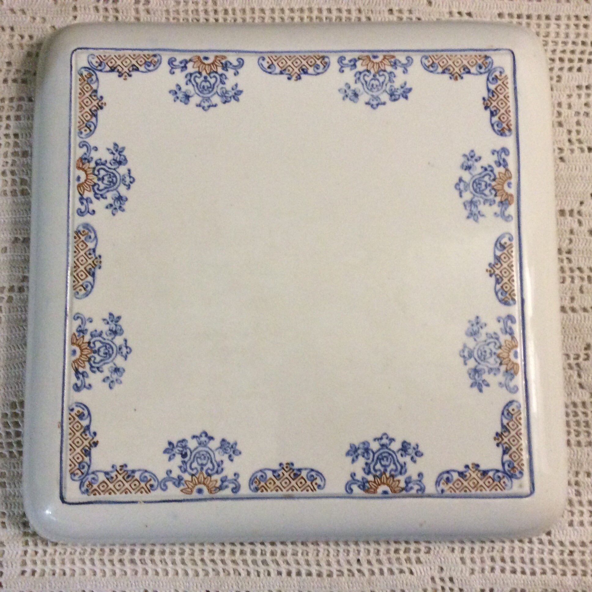 Vintage Des Années 1930 Longwy Evreux Dessous de Plat en Céramique - Dessous Plat Céramique Mi Siècl