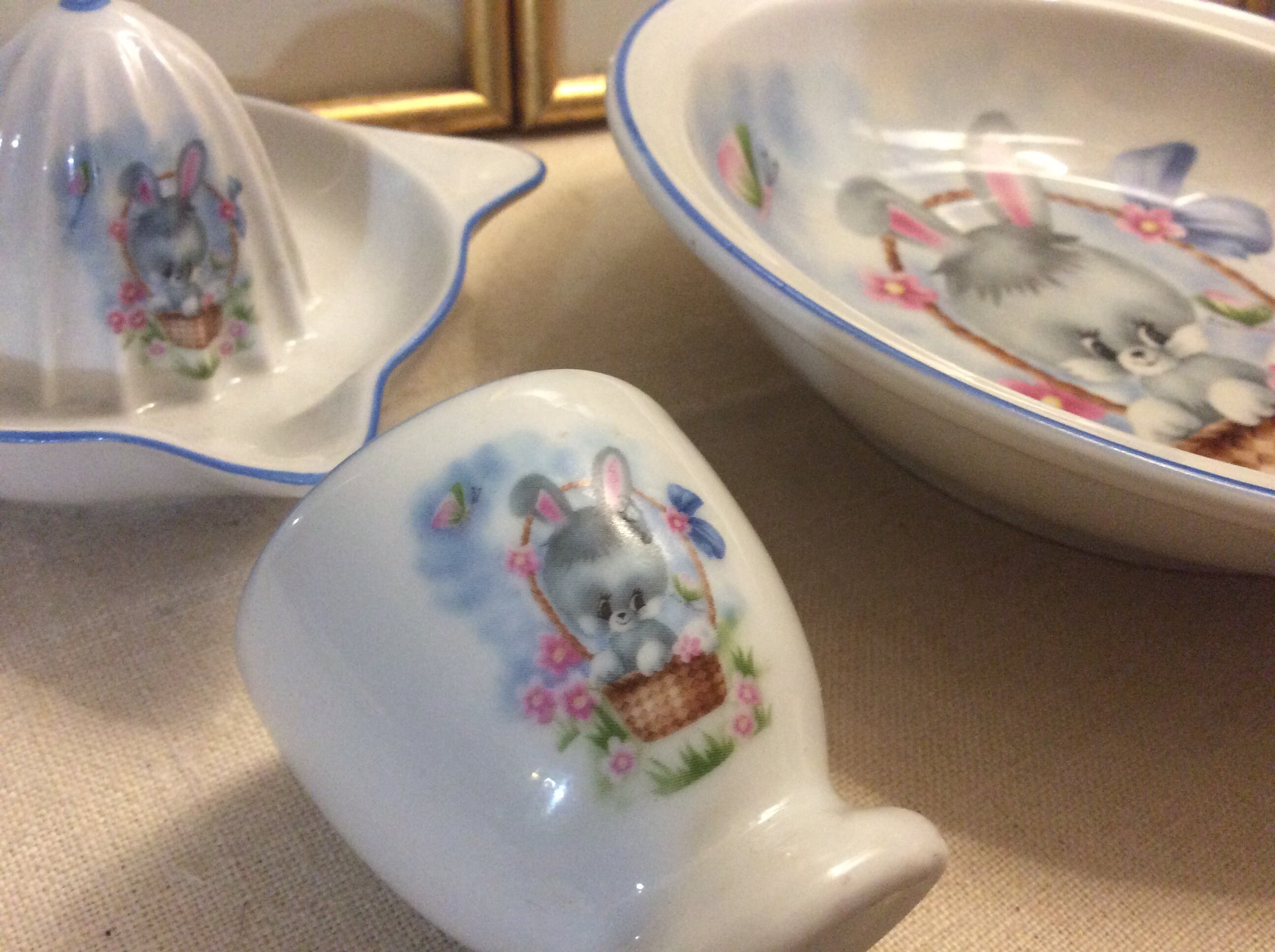 Français Vintage Apilco Child's Breakfast Set, Baby's Birthday Gift, Baby Shower, Français Birth Cut