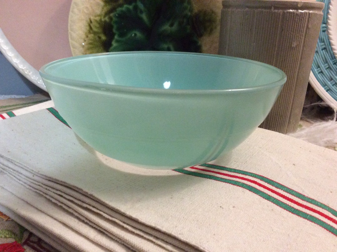 1 French Vintage Mint Green Glass Salad Bowl Mint Green Etsy