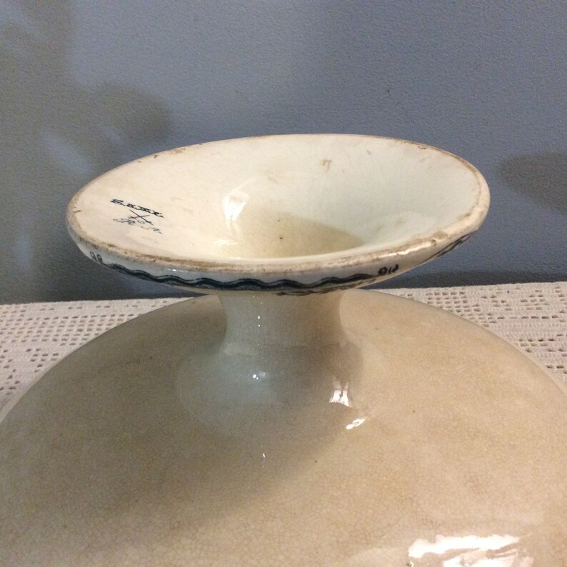 French Antique Salins Compotier Blue Flowers Cake Stand Antique French Salins Saxe Footed Plate