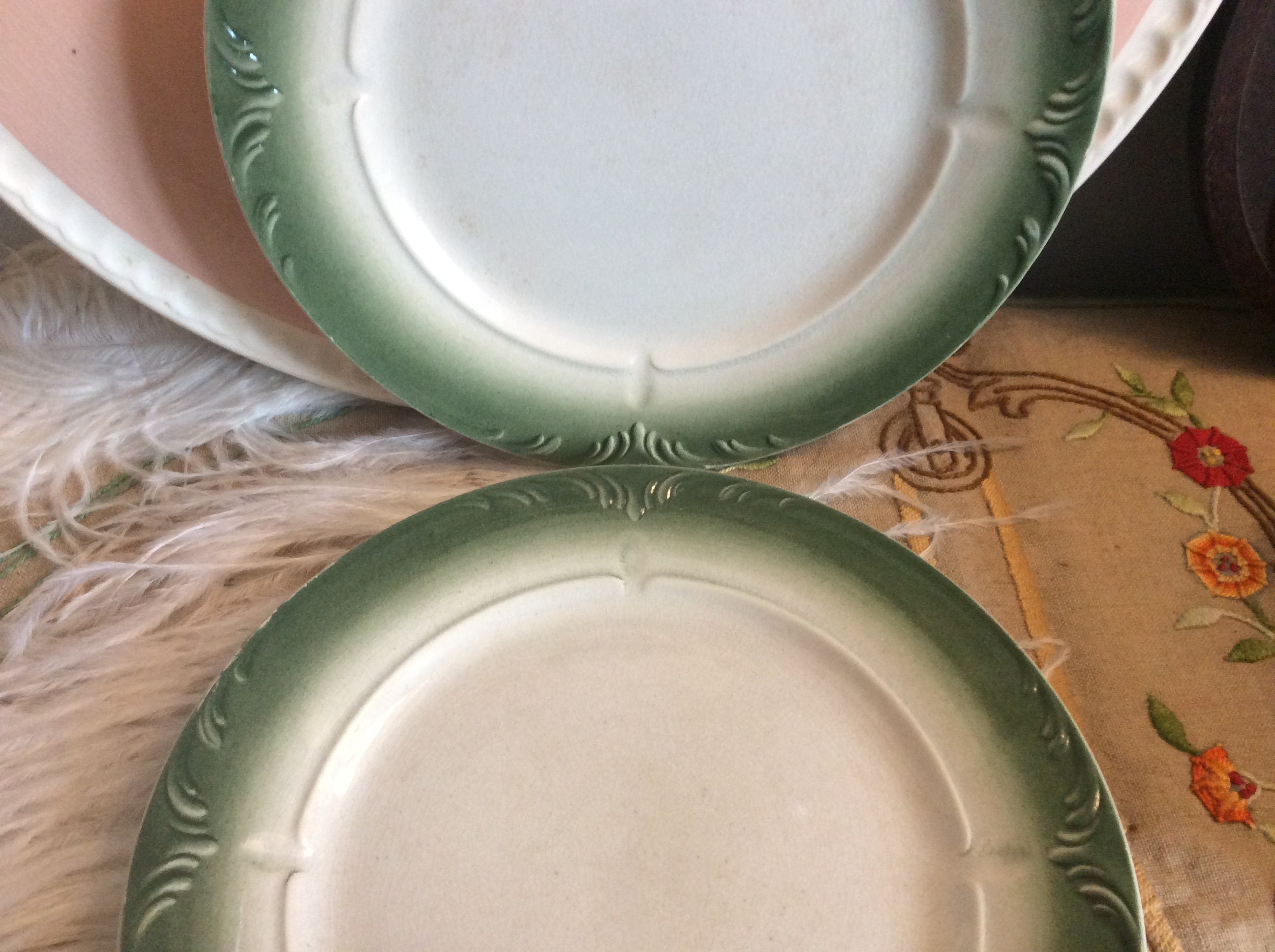 2 Plaques Antiques Fenal Freres Pexonne, Plaques Vertes et Blanches Pexonne Badonviller, en Détresse