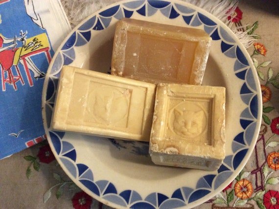 3 French Vintage Le Chat Marseille Soap Cubes French Soap Etsy Finland