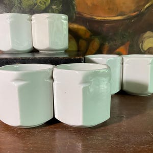 Set of 6 French Vintage Yalacta Porcelain Yogurt Pots - 50s French Yogurt Pots - Yalacta - Porcelain Jam Pot - Yogurt Making - Rustic Style