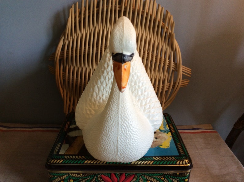 Bathroom Decor Kitsch Pond Decor Mid Century Plastic Swan Vintage