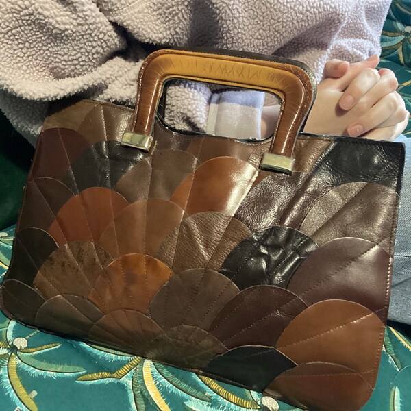 Leather Scallop Bag Etsy