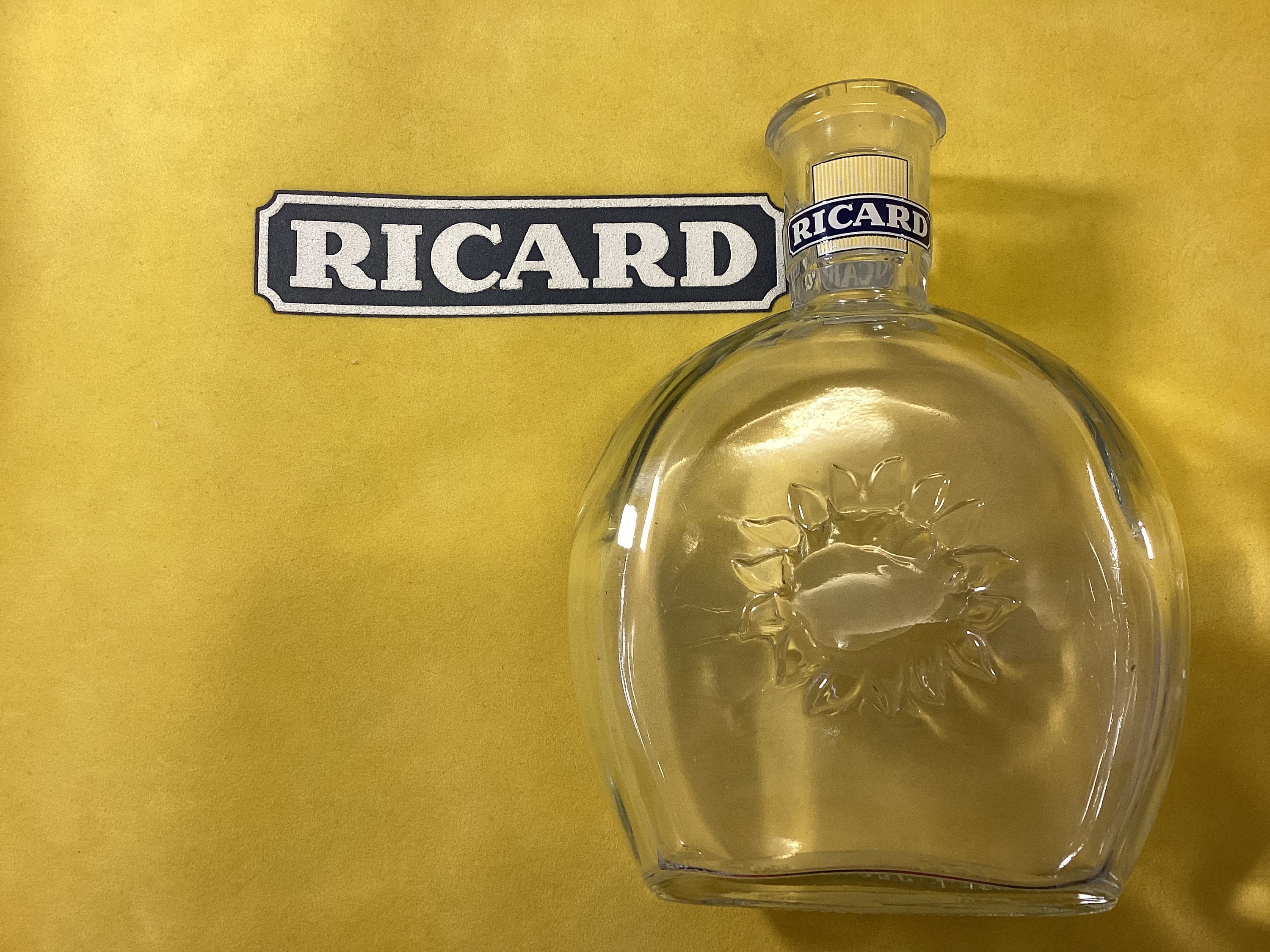 French Vintage Ricard Carafe, Ricard Glass Jug, Anisette Pitcher, Pastis  Water Bottle, Pastis Anisette Bottle
