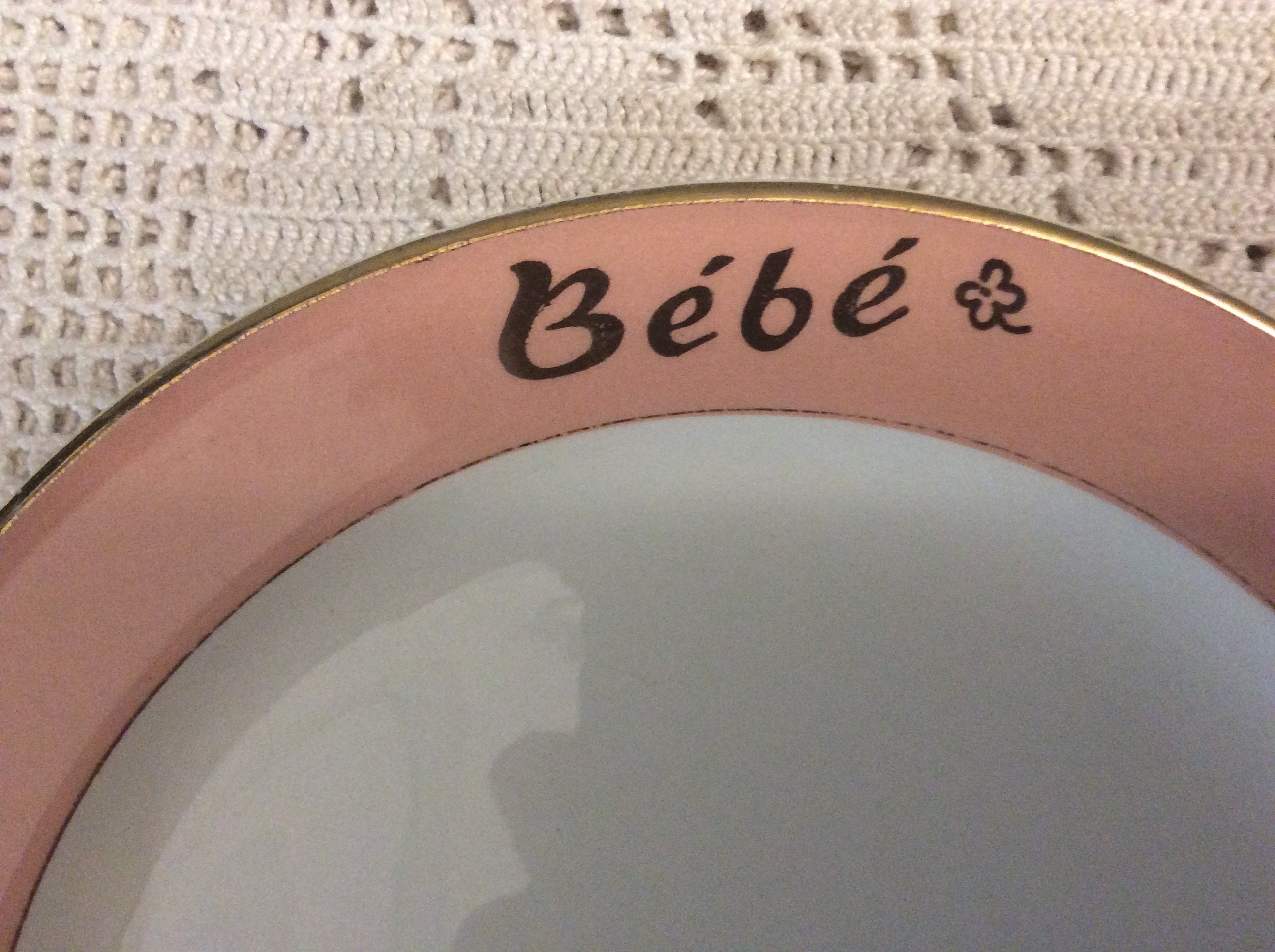 Plat Vintage Villeroy et Boch Ceramic Bébé, Assiette Cadeau d'anniversaire, Pink Child Plate, de Bap