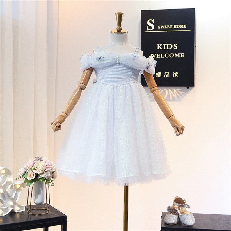 3T-Tulle TuTu Flower girl dress Birthday Lace Piano Performance dresses for girl toddler party dress bowknot flowers