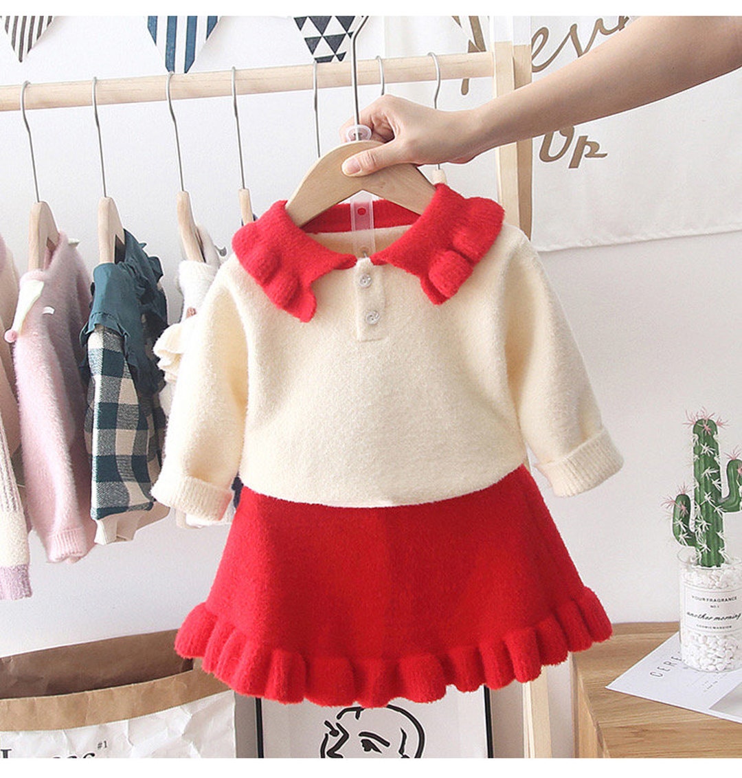 Kids Sweater and Skirt, Cute Sweater for Toddler Girl, Sweater Dress