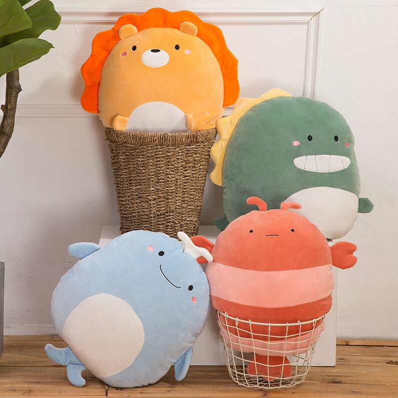 Toy Cushion Pillow-Cetacean Lobster Lion Penguin Lobster Dinosaur-CuteBabyRoomBabyShower Cartoon Gift Nursery Decorative ChairPads FloorPads