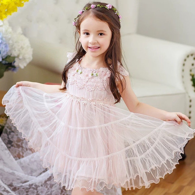 5t-7t-9t-tulle Flower Girl Dress Birthday Lace Dresses Girl - Etsy